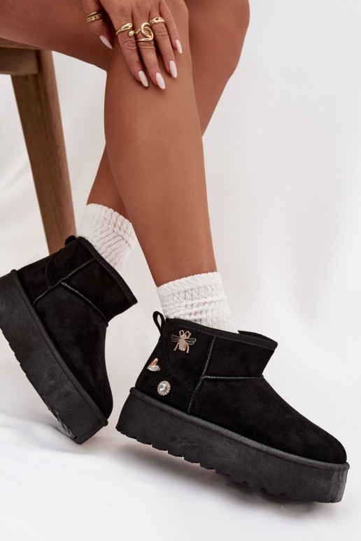 nööpidega lumesaapad  platvormiga Z Przypinkami Must Maelle