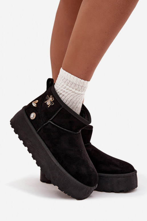 nööpidega lumesaapad  platvormiga Z Przypinkami Must Maelle