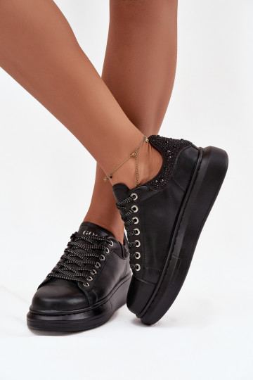 Naiste spordilised kingad naturaalsest nahast GOE OO2N4004 must