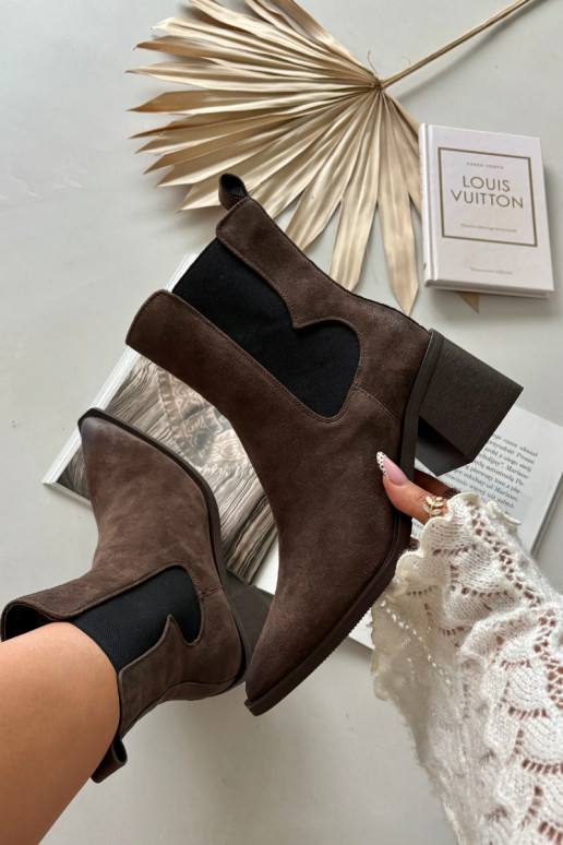 Nahk-zomšist saapad sooja voodriga seest Artiker 57C0047 pruunide värvi