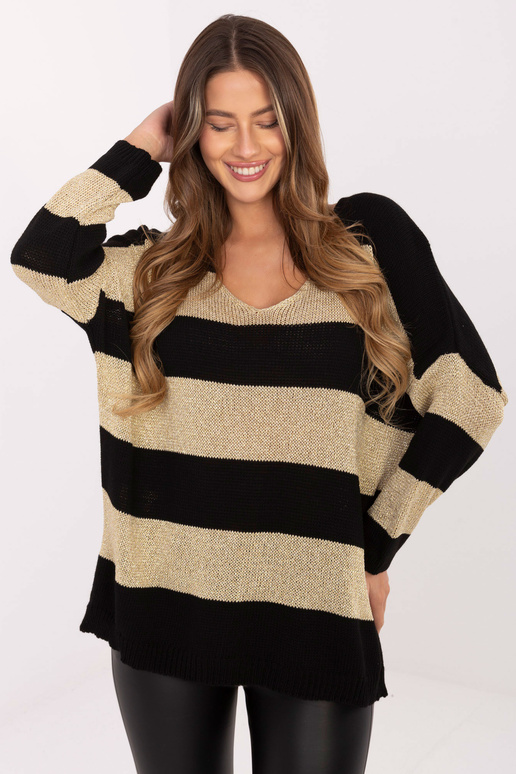 Kampsun musta ja kuldse tooniga