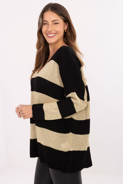 Kampsun musta ja kuldse tooniga