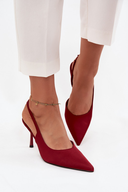 kõrge kontsaga Z Odkrytymi Piętami bordoo-värvi Lenira
