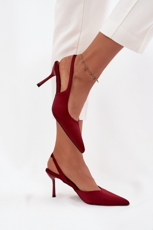 kõrge kontsaga Z Odkrytymi Piętami bordoo-värvi Lenira