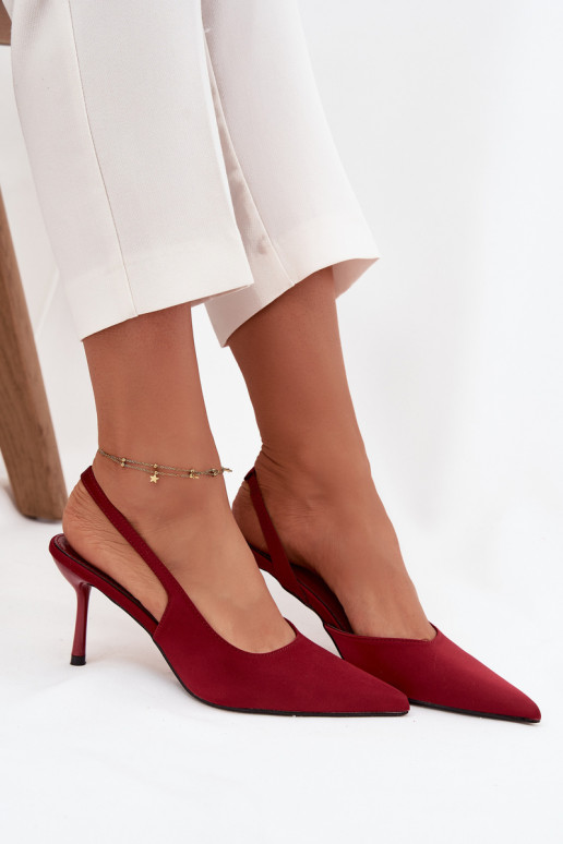 kõrge kontsaga Z Odkrytymi Piętami bordoo-värvi Lenira