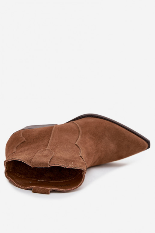 Keenud kauboistiilis naiste saapad naturaalsest sametist Beretta pruun Keenud kauboistiilis naiste saapad naturaalsest sametist Beretta pruun