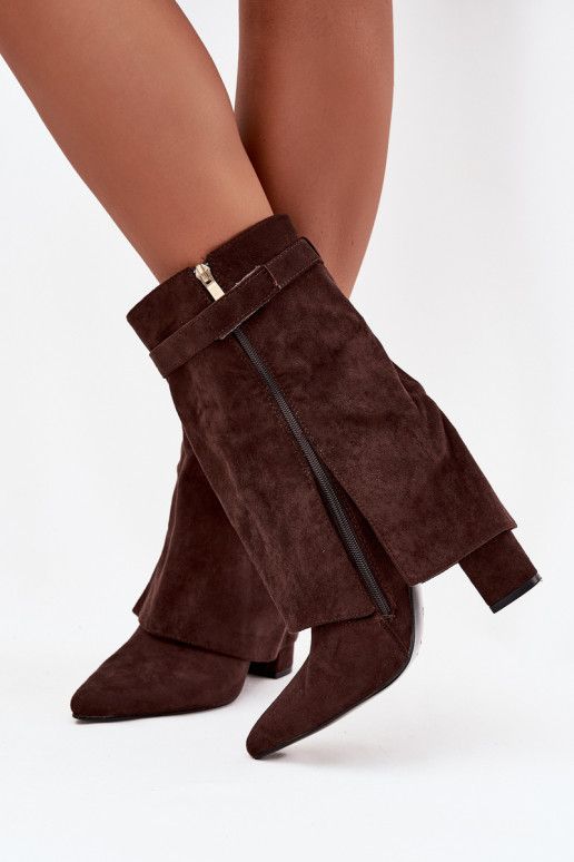 voodriga Pealiste poolsaapad dekoreeritud kontsaga Czekoladosissee Luvielle voodriga Pealiste poolsaapad dekoreeritud kontsaga Czekoladosissee Luvielle