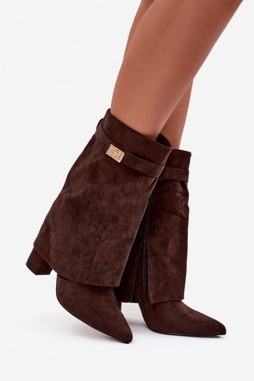 voodriga Pealiste poolsaapad dekoreeritud kontsaga Czekoladosissee Luvielle voodriga Pealiste poolsaapad dekoreeritud kontsaga Czekoladosissee Luvielle