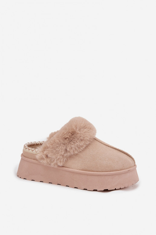 nööpidega lumesaapad Pealiste omad platvormiga karusnahaga I Haftem beeži värvi Querina