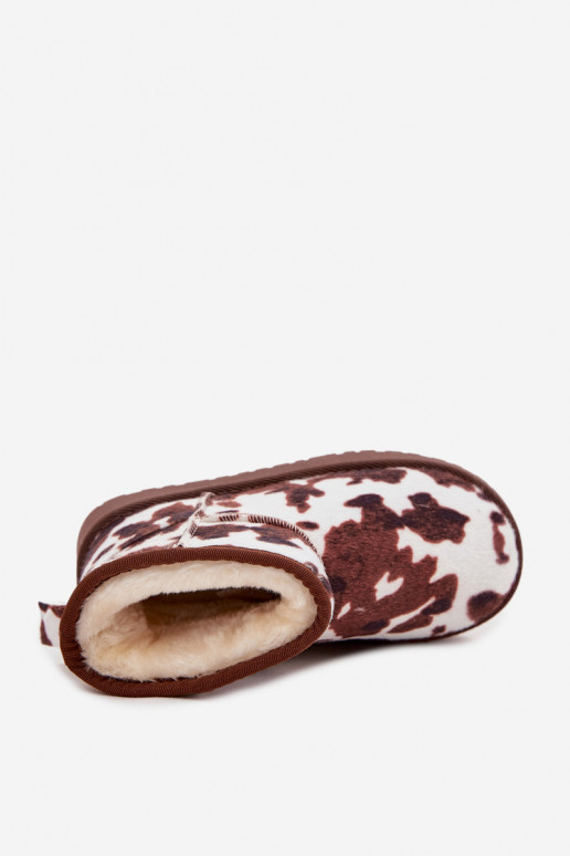 nööpidega lumesaapad Laste jalanõud  voodriga karusnahagaŁaty Valget-pruunid värvi Mireya