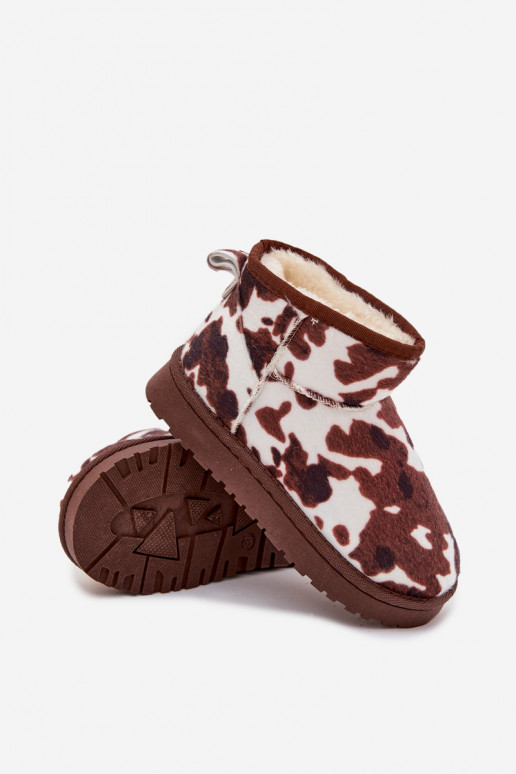 nööpidega lumesaapad Laste jalanõud  voodriga karusnahagaŁaty Valget-pruunid värvi Mireya