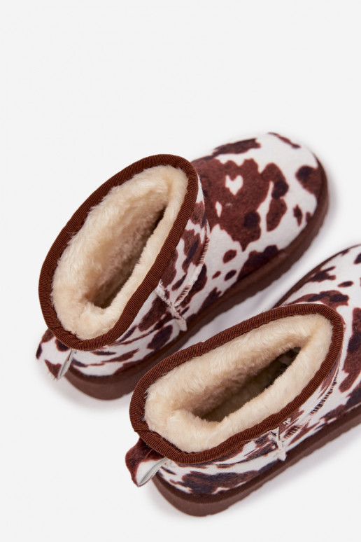 nööpidega lumesaapad Laste jalanõud  voodriga karusnahagaŁaty Valget-pruunid värvi Mireya
