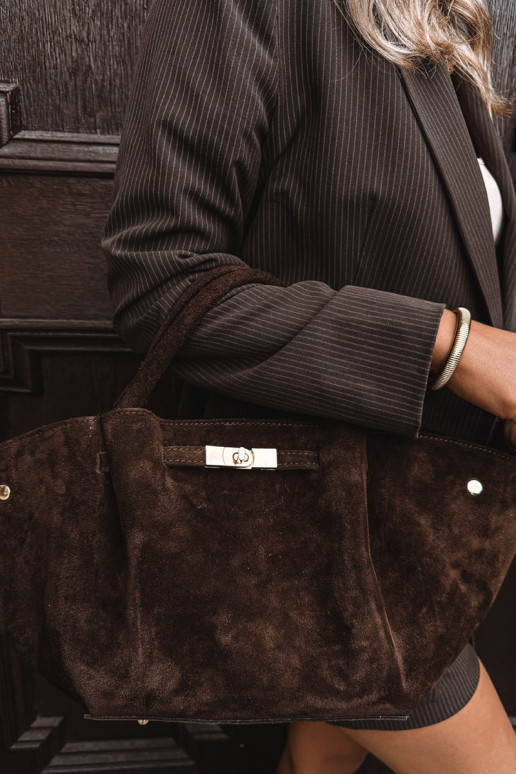 Käekott Z Naturalnego Zamszu Czekoladowa Fiorenza Käekott Z Naturalnego Zamszu Czekoladowa Fiorenza