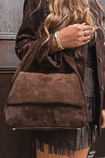 Skórzana Zamszowa Käekott Czekoladowa Monelle