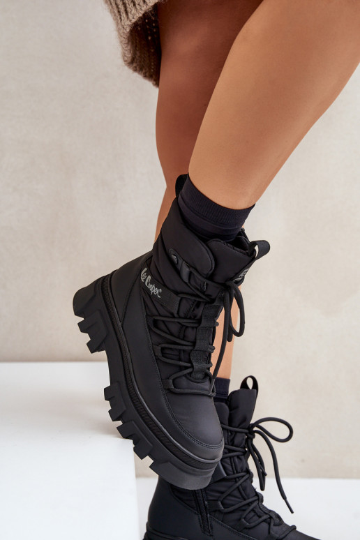 nööpidega lumesaapad   Lee Cooper LCJ-24-47-3144 Must nööpidega lumesaapad   Lee Cooper LCJ-24-47-3144 Must