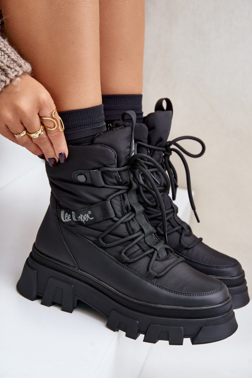 nööpidega lumesaapad   Lee Cooper LCJ-24-47-3144 Must nööpidega lumesaapad   Lee Cooper LCJ-24-47-3144 Must