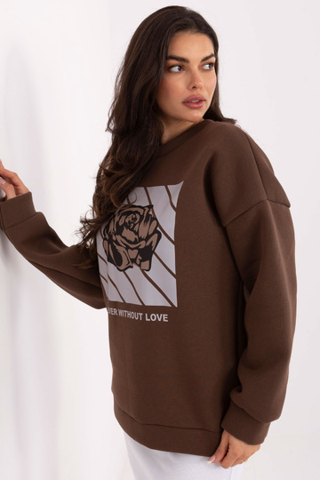 Pruun kapuutsiga kampsun