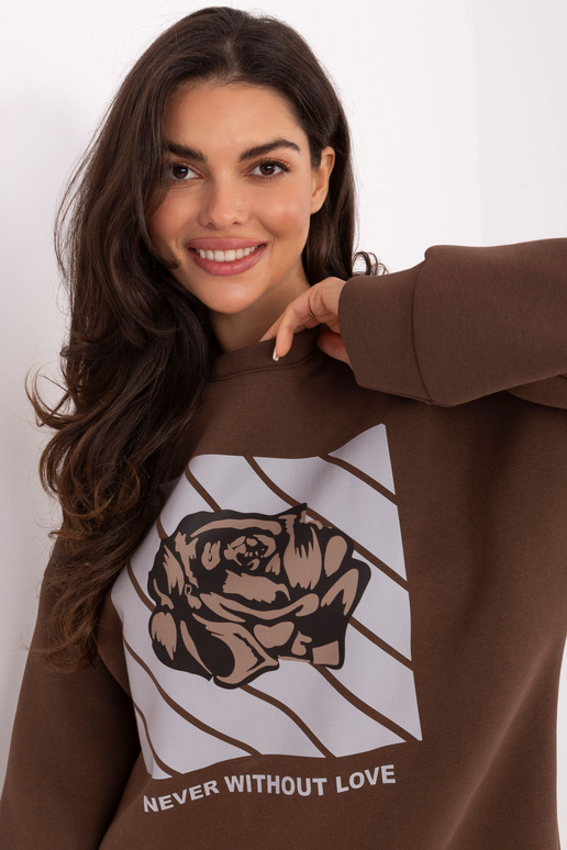 Pruun kapuutsiga kampsun