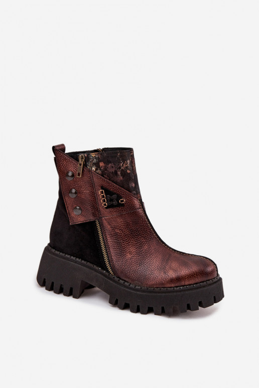 voodriga Naiste poolsaapad platvormiga   06140-02 pruunid värvi   voodriga Naiste poolsaapad platvormiga   06140-02 pruunid värvi