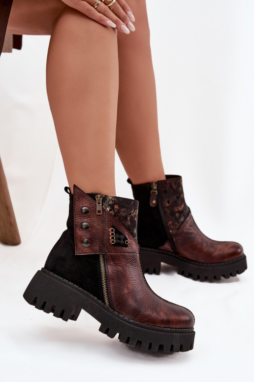 voodriga Naiste poolsaapad platvormiga   06140-02 pruunid värvi   voodriga Naiste poolsaapad platvormiga   06140-02 pruunid värvi