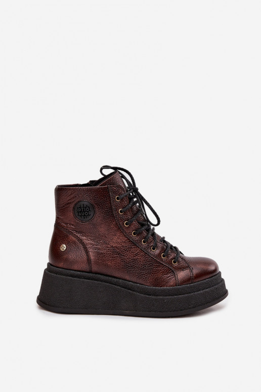 naiste saapad platvormiga  06309-32  Brąz naiste saapad platvormiga  06309-32  Brąz