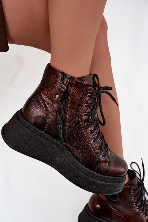 naiste saapad platvormiga  06309-32  Brąz naiste saapad platvormiga  06309-32  Brąz