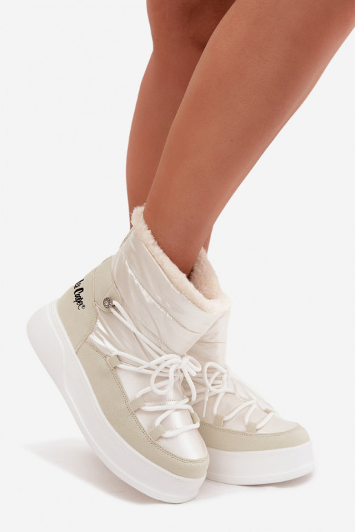 nööpidega lumesaapad  platvormiga Lee Cooper LCJ-25-03-3815 valget värvi nööpidega lumesaapad  platvormiga Lee Cooper LCJ-25-03-3815 valget värvi