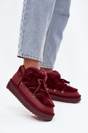 nööpidega lumesaapad platvormiga karusnahaga D.Franklin DFSH370011 bordoo-värvi