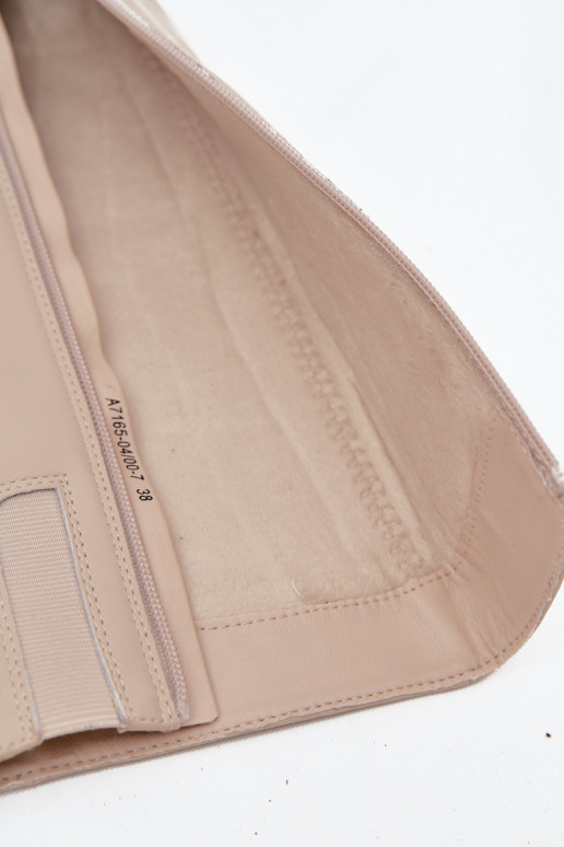 voodriga naiste pika säärega saapad kõrge jämeda kontsaga  A7165-04 beeži värvi   voodriga naiste pika säärega saapad kõrge jämeda kontsaga  A7165-04 beeži värvi