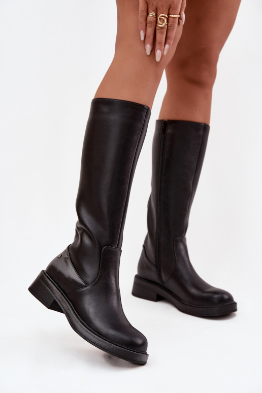 Naiste pika säärega saapad  A7164-01 Must   Naiste pika säärega saapad  A7164-01 Must