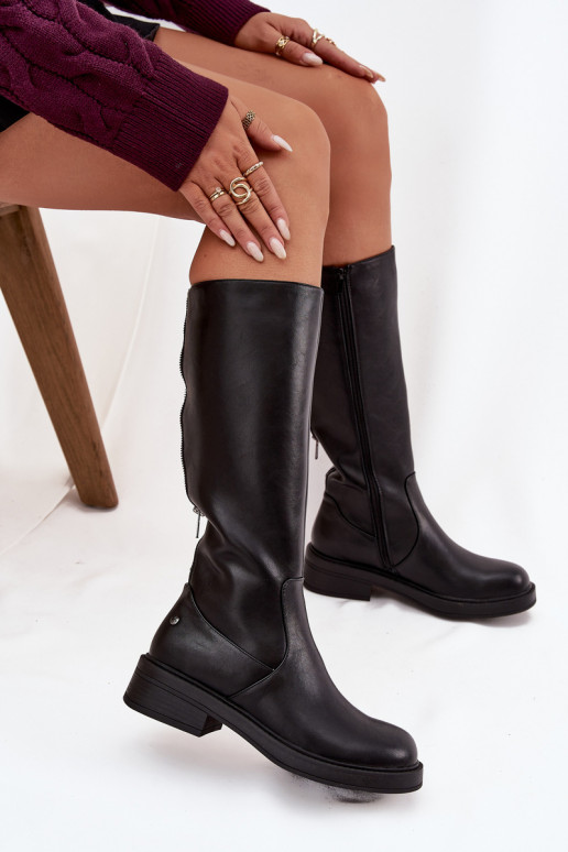 Naiste pika säärega saapad  A7164-01 Must   Naiste pika säärega saapad  A7164-01 Must