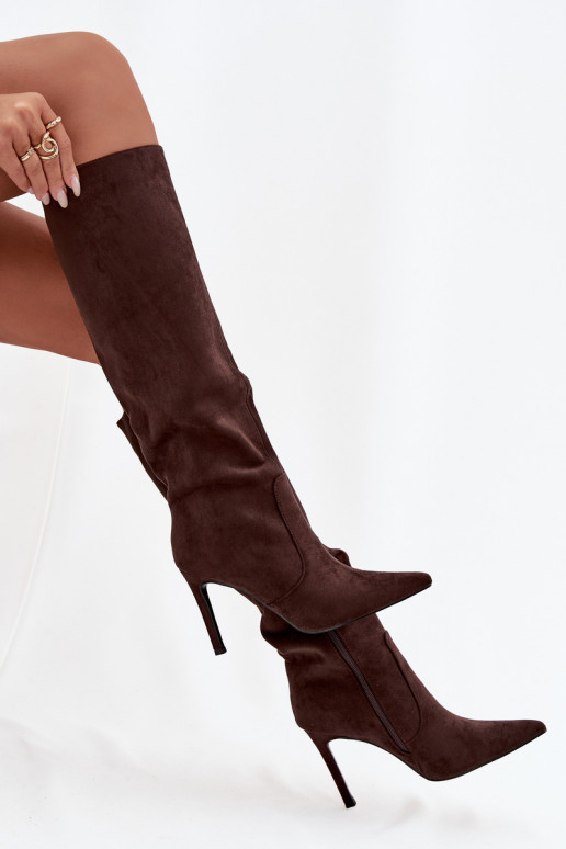 voodriga naiste pika säärega saapad kõrge jämeda kontsaga Z u Czekoladowe Rosavine voodriga naiste pika säärega saapad kõrge jämeda kontsaga Z u Czekoladowe Rosavine