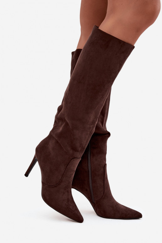 voodriga naiste pika säärega saapad kõrge jämeda kontsaga Z u Czekoladowe Rosavine voodriga naiste pika säärega saapad kõrge jämeda kontsaga Z u Czekoladowe Rosavine