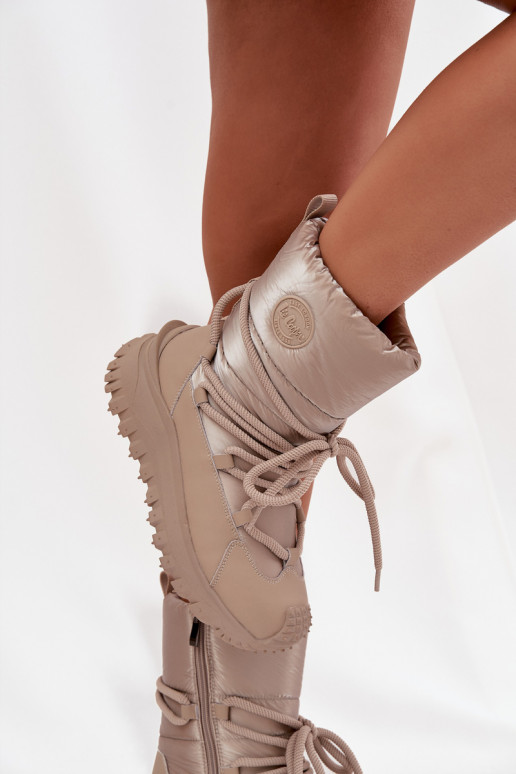 nööpidega lumesaapad platvormiga Lee Cooper LCJ-25-12-3663 beeži värvi-Kuldset värvi   nööpidega lumesaapad platvormiga Lee Cooper LCJ-25-12-3663 beeži värvi-Kuldset värvi