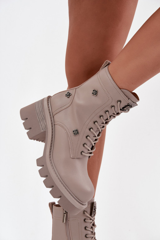 naiste saapad säärsaapad   Z Przypinkami Artiker 57C0181 beeži värvi naiste saapad säärsaapad   Z Przypinkami Artiker 57C0181 beeži värvi