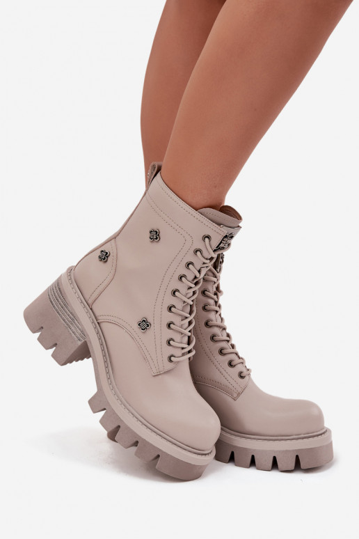 naiste saapad säärsaapad   Z Przypinkami Artiker 57C0181 beeži värvi naiste saapad säärsaapad   Z Przypinkami Artiker 57C0181 beeži värvi