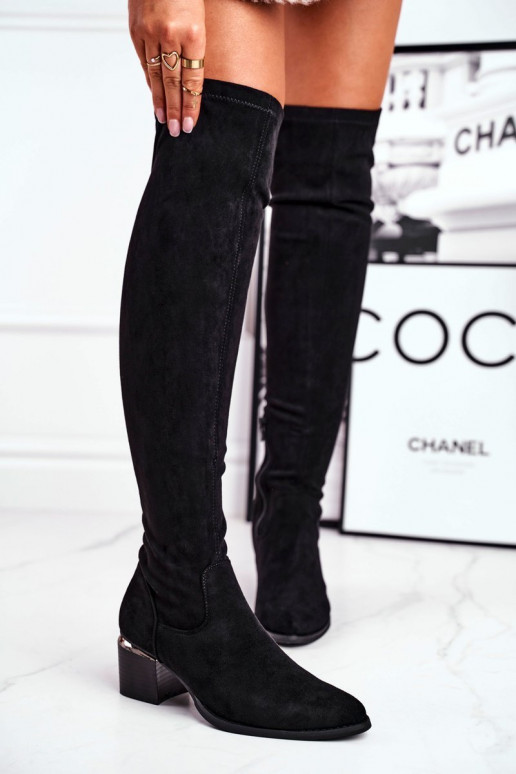 pika säärega põlvedeni ulatuvad saapad  Mustad Can't Stop