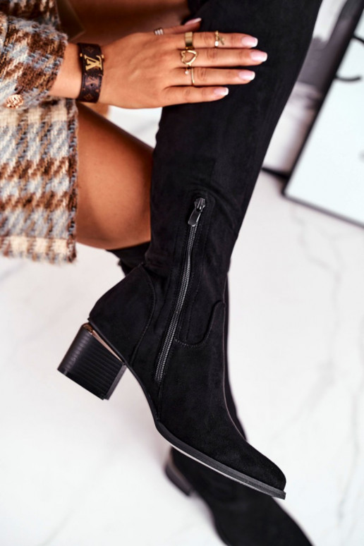 pika säärega põlvedeni ulatuvad saapad  Mustad Can't Stop