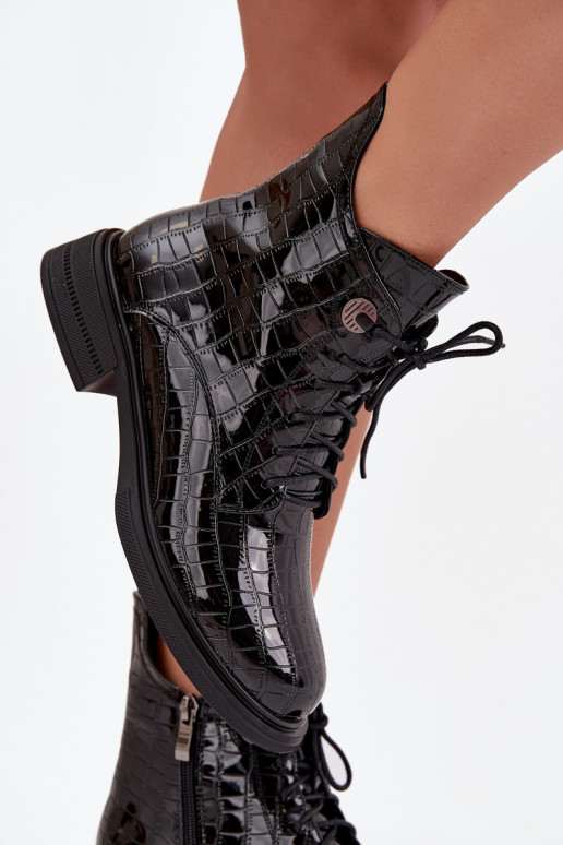   Laque Naiste poolsaapad Koos reljeefiga voodriga Must Juviane