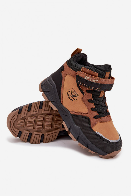 talvesaapad  Laste jalanõud krõpsudega kinnitatav voodriga pruunid värvi Miravie