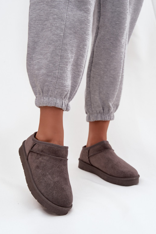 nööpidega lumesaapad  voodriga karusnahaga halli värvi Serenne