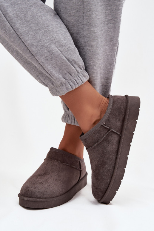 nööpidega lumesaapad  voodriga karusnahaga halli värvi Serenne