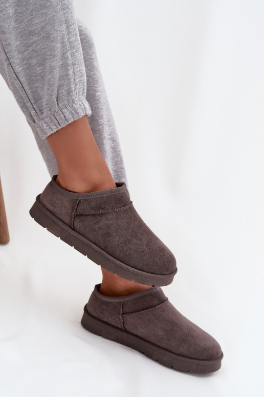 nööpidega lumesaapad  voodriga karusnahaga halli värvi Serenne