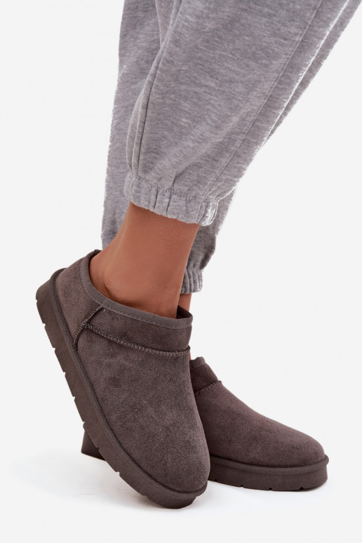 nööpidega lumesaapad  voodriga karusnahaga halli värvi Serenne