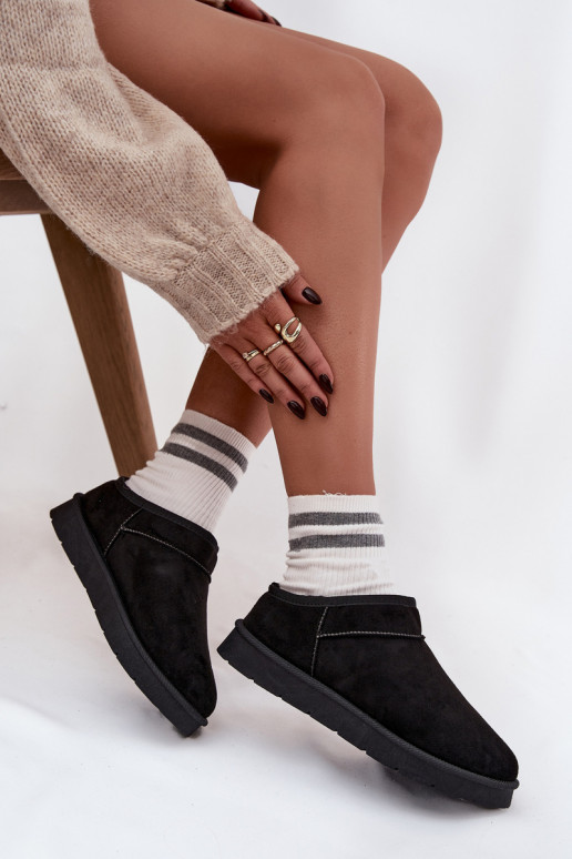 nööpidega lumesaapad  voodriga karusnahaga Must Serenne