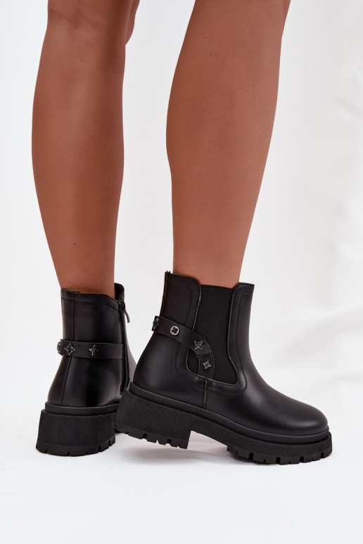 stiilsed saapad   Detalami voodriga Must Verisse