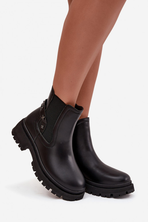 stiilsed saapad   Detalami voodriga Must Verisse