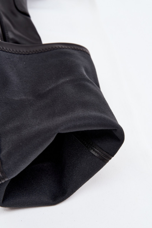 naiste pika säärega saapad  kõrge jämeda kontsaga Eko   Must Tahlina