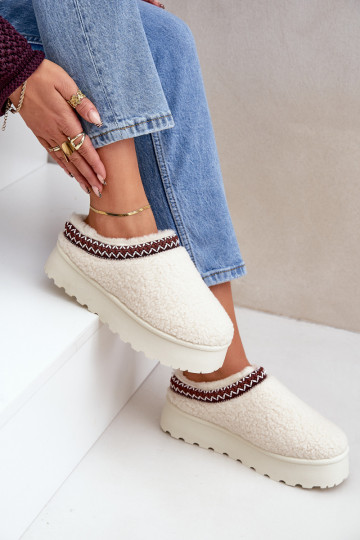 nööpidega lumesaapad Plätud platvormiga karusnahaga Typu Baranek Elevandiluu värvi Ovirissa