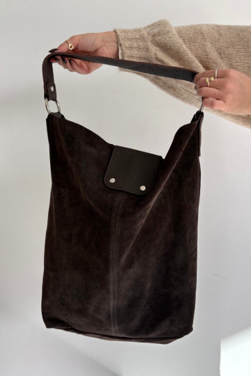  Skórzana Zamszowa Käekott Czekoladowa Hanelle